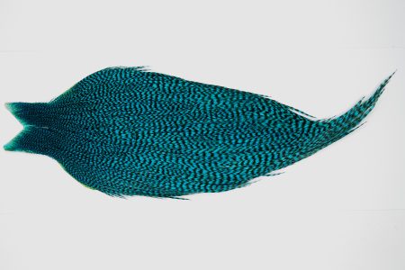 10405 JimsFlyCo Dry Fly Hackle Grade 2 Rooster Cape Grizzly Kingfisher Blue Ties Size 10-18
