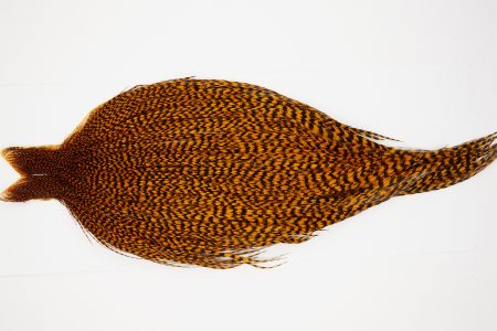 10479 JimsFlyCo Dry Fly Hackle Grade 1 Rooster Cape Grizzly Burnt Orange Ties Size 10-22