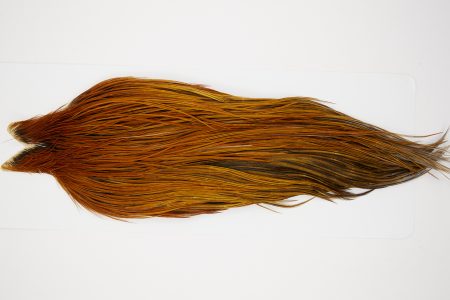 10495 JimsFlyCo Dry Fly Hackle Rhodium Rooster Cape Brown Ties Size 10-22