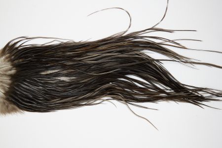 10525 JimsFlyCo Dry Fly Hackle Grade 3 Rooster Saddle Black Ties Size 12-16