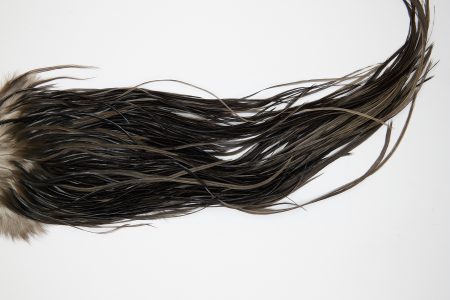 10527 JimsFlyCo Dry Fly Hackle Grade 3 Rooster Saddle Black Ties Size 12-14