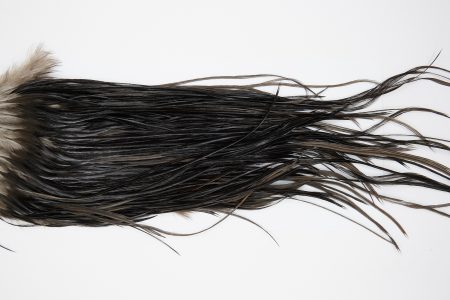 10528 JimsFlyCo Dry Fly Hackle Grade 3 Rooster Saddle Black Ties Size 10-12