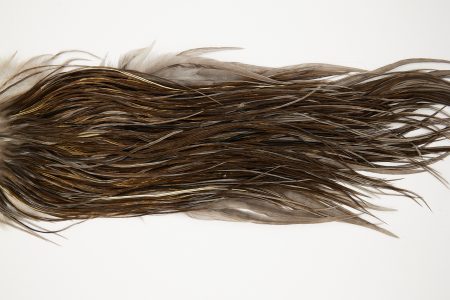 10535 JimsFlyCo Dry Fly Hackle Grade 2 Rooster Saddle Dark Dun Ties Size 12-16