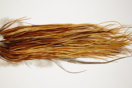 10538 JimsFlyCo Dry Fly Hackle Grade 2 Rooster Saddle Barred Ginger Ties Size 14-18