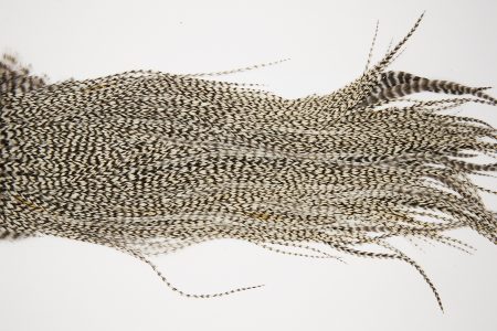 10543 JimsFlyCo Dry Fly Hackle Grade 2 Rooster Saddle Grizzly Ties Size 10-12