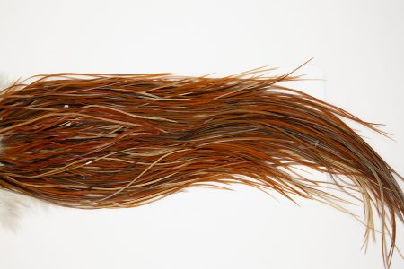 10569 JimsFlyCo Dry Fly Hackle Grade 2 Rooster Saddle Rusty Dun Ties Size 14-16