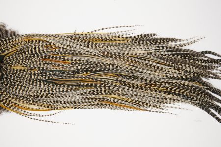 10585 JimsFlyCo Dry Fly Hackle Grade 1 Rooster Saddle Grizzly Variant Ties Size 10