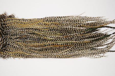 10590 JimsFlyCo Dry Fly Hackle Grade 1 Rooster Saddle Grizzly Variant Ties Size 10-12
