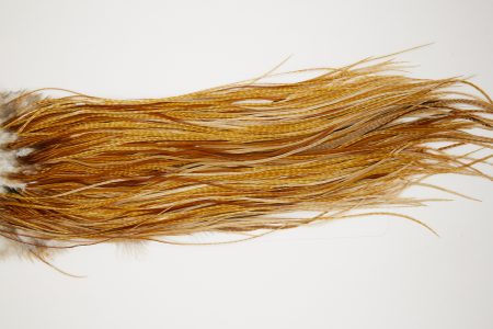 10608 JimsFlyCo Dry Fly Hackle Grade 1 Rooster Saddle Barred Ginger Ties Size 16-18