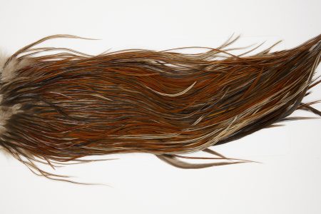 10612 JimsFlyCo Dry Fly Hackle Grade 1 Rooster Saddle Rusty Dun Ties Size 12-14