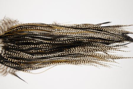 10617 JimsFlyCo Dry Fly Hackle Grade 1 Rooster Saddle Grizzly Variant Ties Size 12-14