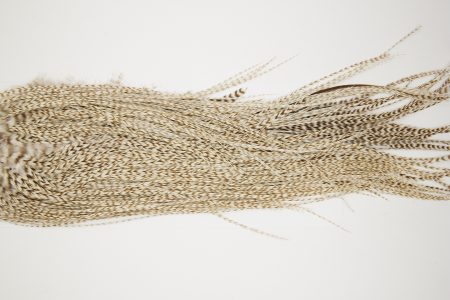 10638 JimsFlyCo Dry Fly Hackle Rhodium Rooster Saddle Grizzly Dun Variant Ties Size 12-14