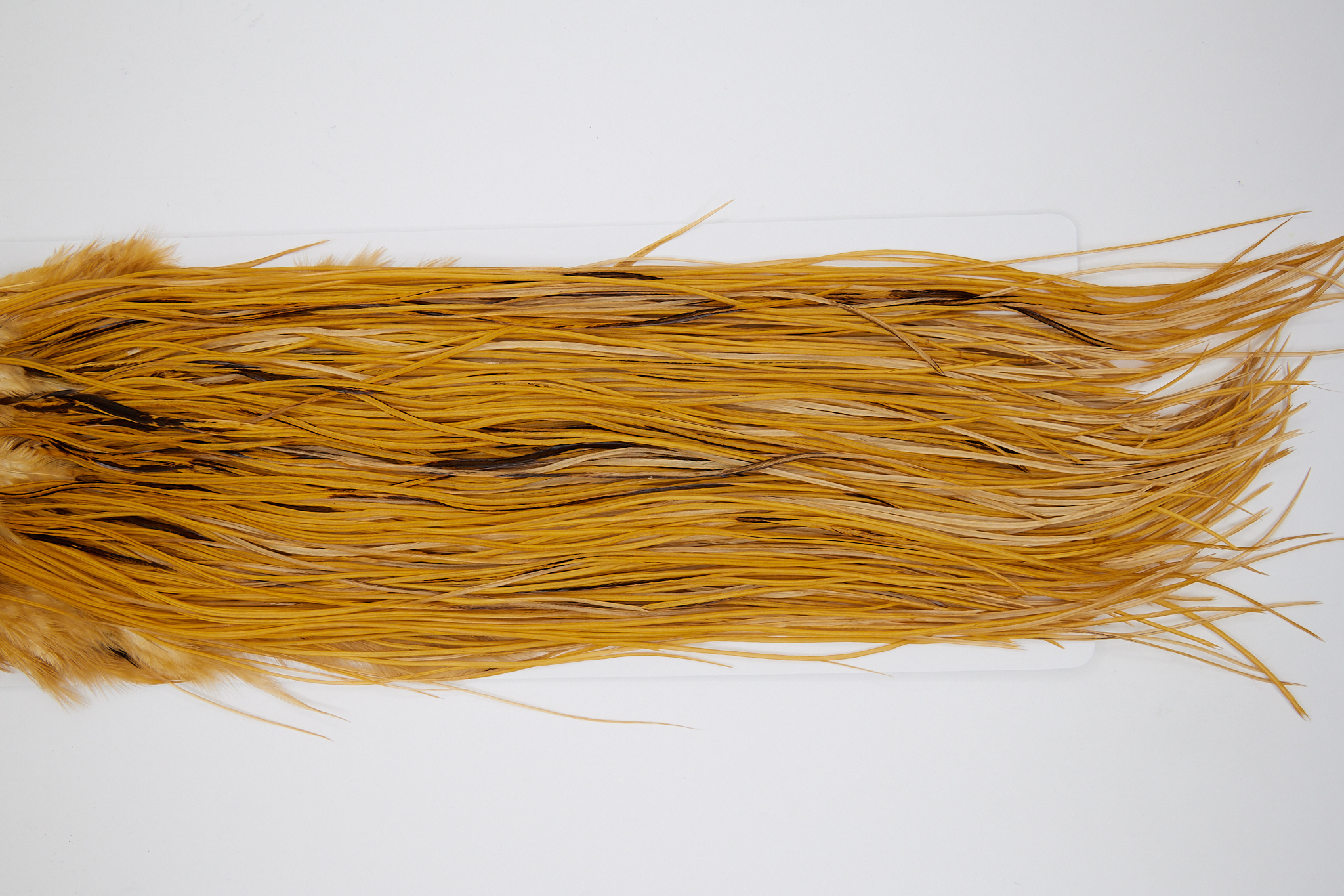 10669 Whiting Dry Fly Hackle Silver Grade Rooster Saddle Medium Ginger Ties Size 14-18