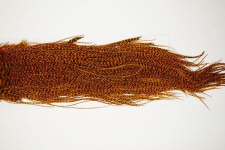10678 Whiting Dry Fly Hackle Silver Grade Rooster Saddle Grizzly Burnt Orange Ties Size 14-16