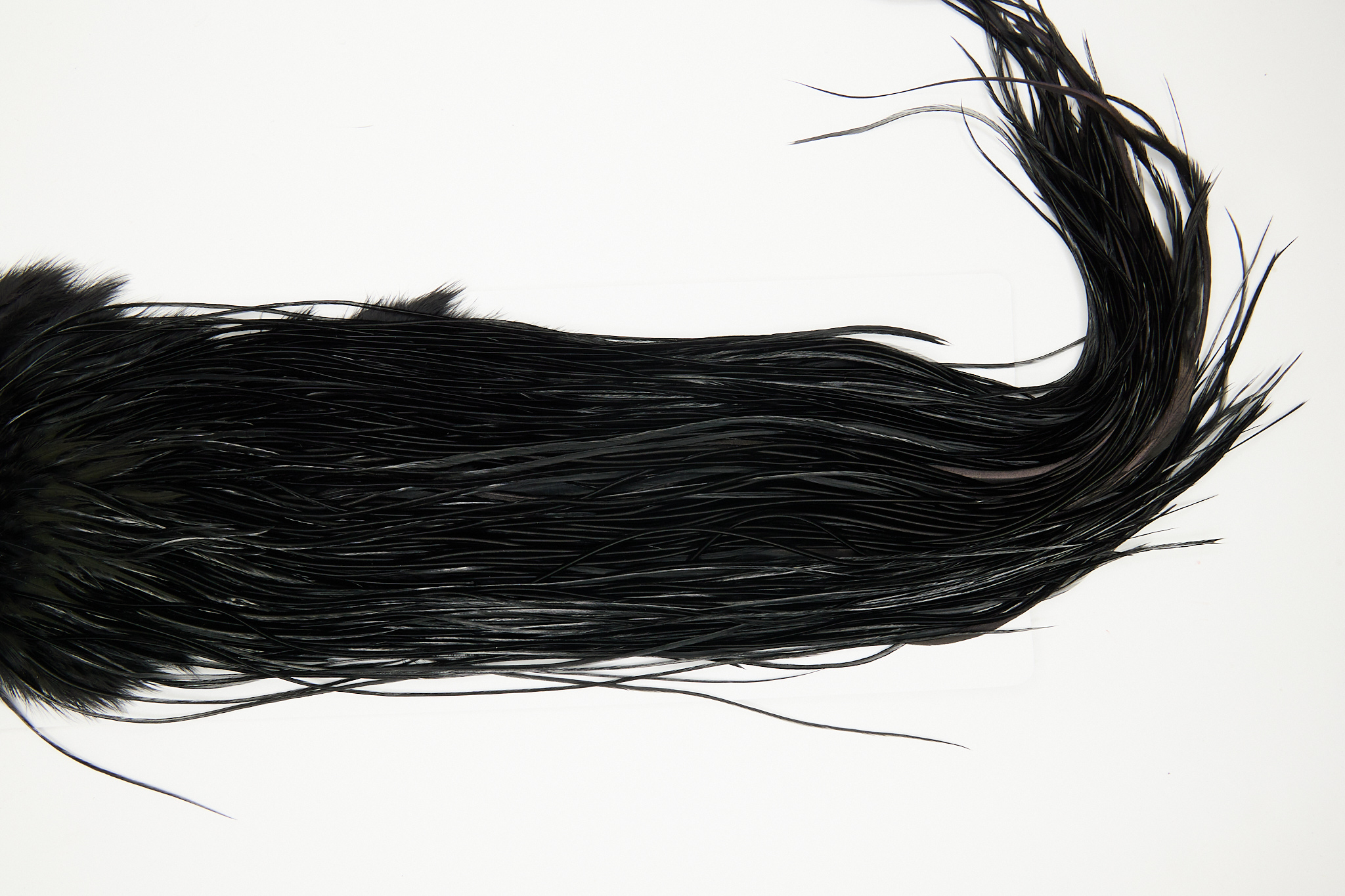 10681 Whiting Dry Fly Hackle Silver Grade Rooster Saddle Black Ties Size 14-16