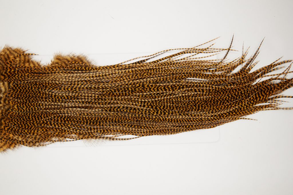 10692 Whiting Dry Fly Hackle Silver Grade Rooster Saddle Grizzly Golden Brown Ties Size 14-16