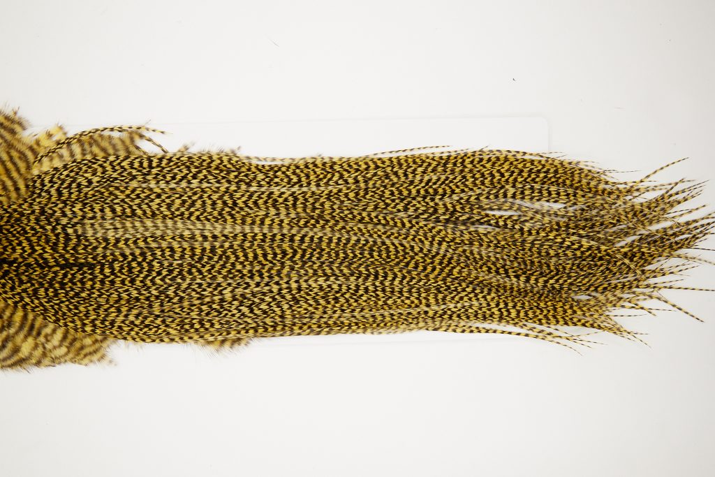10695 Whiting Dry Fly Hackle Silver Grade Rooster Saddle Grizzly Golden Straw Ties Size 12-14
