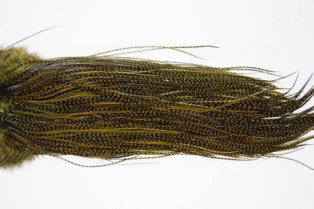 10716 Whiting Dry Fly Hackle Bronze Grade Rooster Saddle Grizzly Dark Olive Ties Size 14-16