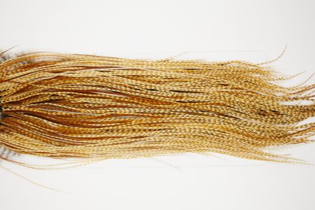 10721 Whiting Dry Fly Hackle Bronze Grade Rooster Saddle Barred Medium Ginger Ties Size 16-18