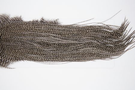 10732 Whiting Dry Fly Hackle Bronze Grade Rooster Saddle Grizzly Medium Dun Ties Size 14-16