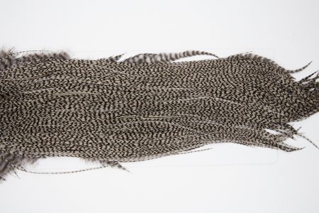 10733 Whiting Dry Fly Hackle Bronze Grade Rooster Saddle Grizzly Medium Dun Ties Size 14-16