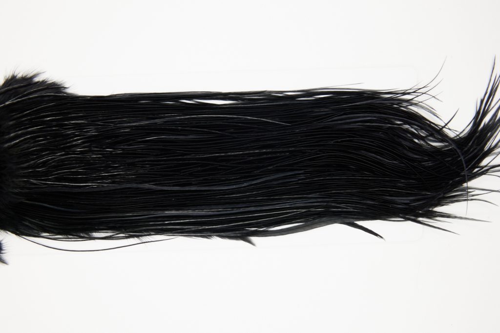 10741 Whiting Dry Fly Hackle Bronze Grade Rooster Saddle Black Ties Size 16-18