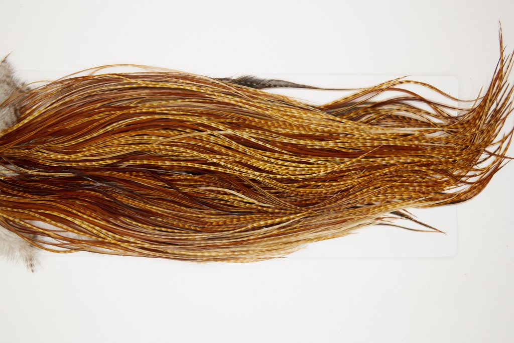 10756 Whiting Dry Fly Hackle Pro Grade Rooster Saddle Dark Barred Ginger Ties Size 16-18