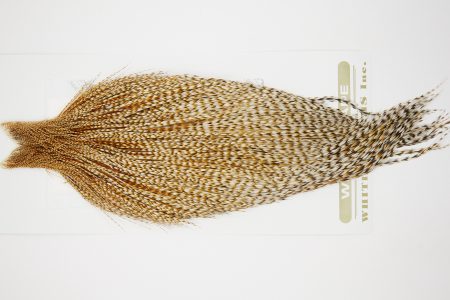 10777 Heritage Dry Fly Hackle Grade 2 Rooster Cape Barred Ginger Ties Size 10-22