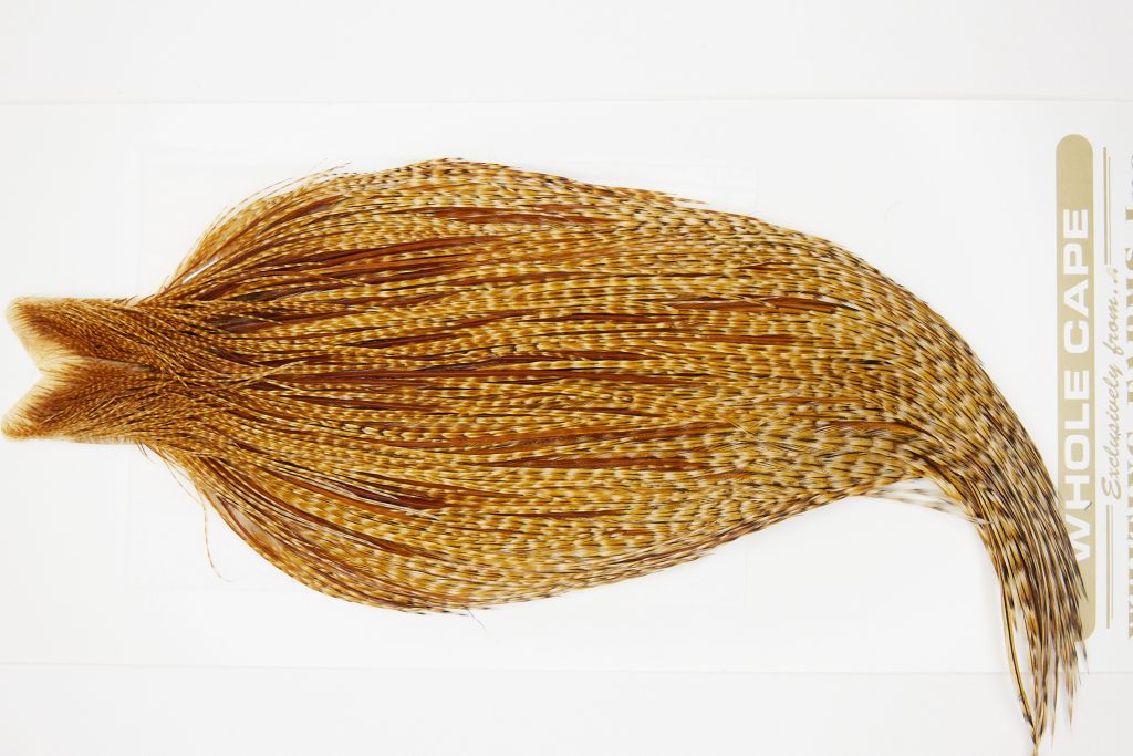 10778 Heritage Dry Fly Hackle Grade 2 Rooster Cape Barred Ginger Ties Size 10-22