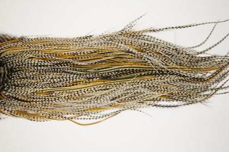 10851 Hebert Dry Fly Hackle Bronze Grade Rooster Saddle Grizzly Variant Ties Size 10-12