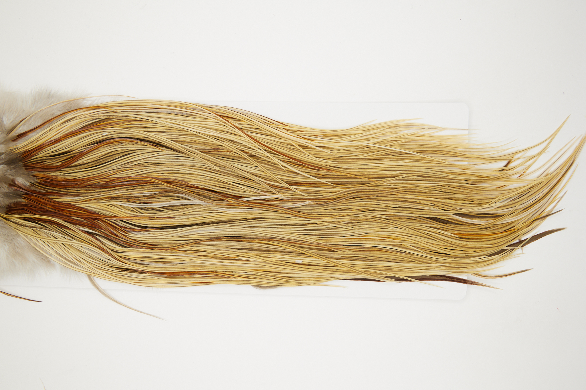 10853 Hebert Dry Fly Hackle Bronze Grade Rooster Saddle Light Ginger Dun Ties Size 14-16
