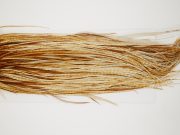 10859 Hebert Dry Fly Hackle Bronze Grade Rooster Saddle Medium Barred Ginger Ties Size 14-16