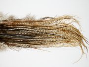 10868 Hebert Dry Fly Hackle Bronze Grade Rooster Saddle Dun Grizzly Ties Size 14-16