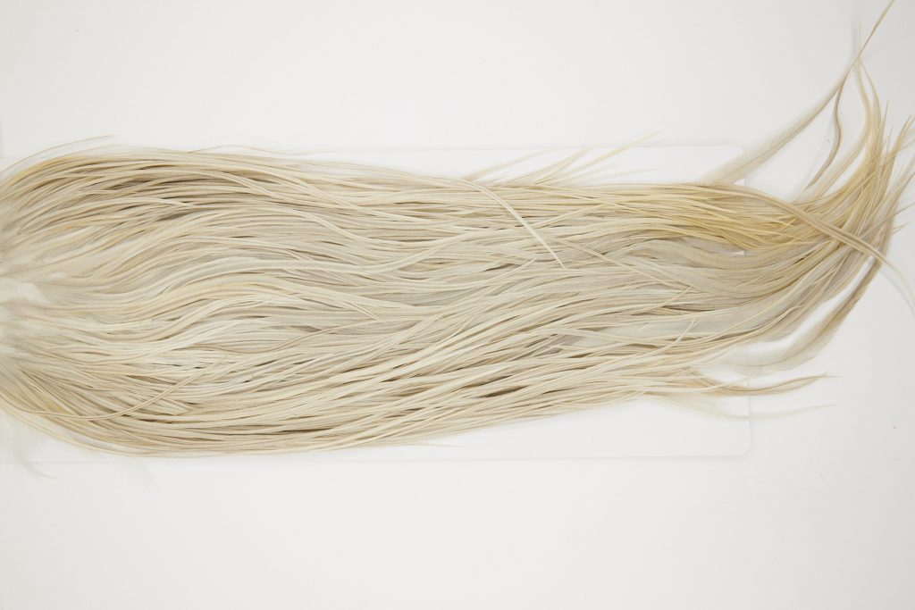 10869 Hebert Dry Fly Hackle Bronze Grade Rooster Saddle Light Grey Dun Ties Size 12-14