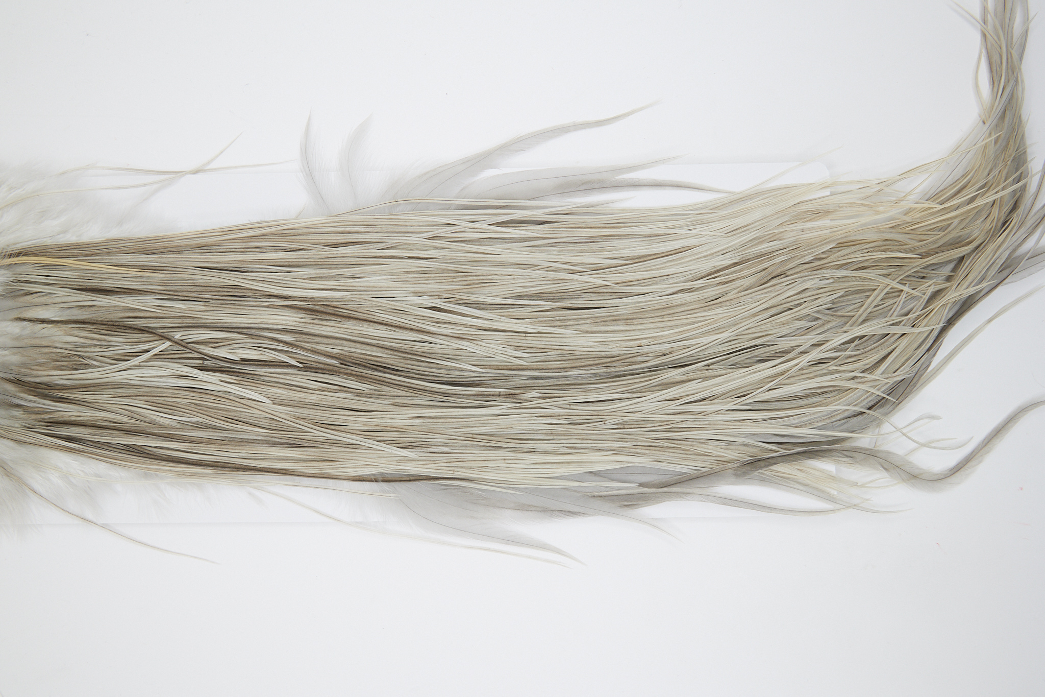 10871 Hebert Dry Fly Hackle Bronze Grade Rooster Saddle Light Grey Dun Ties Size 10-14