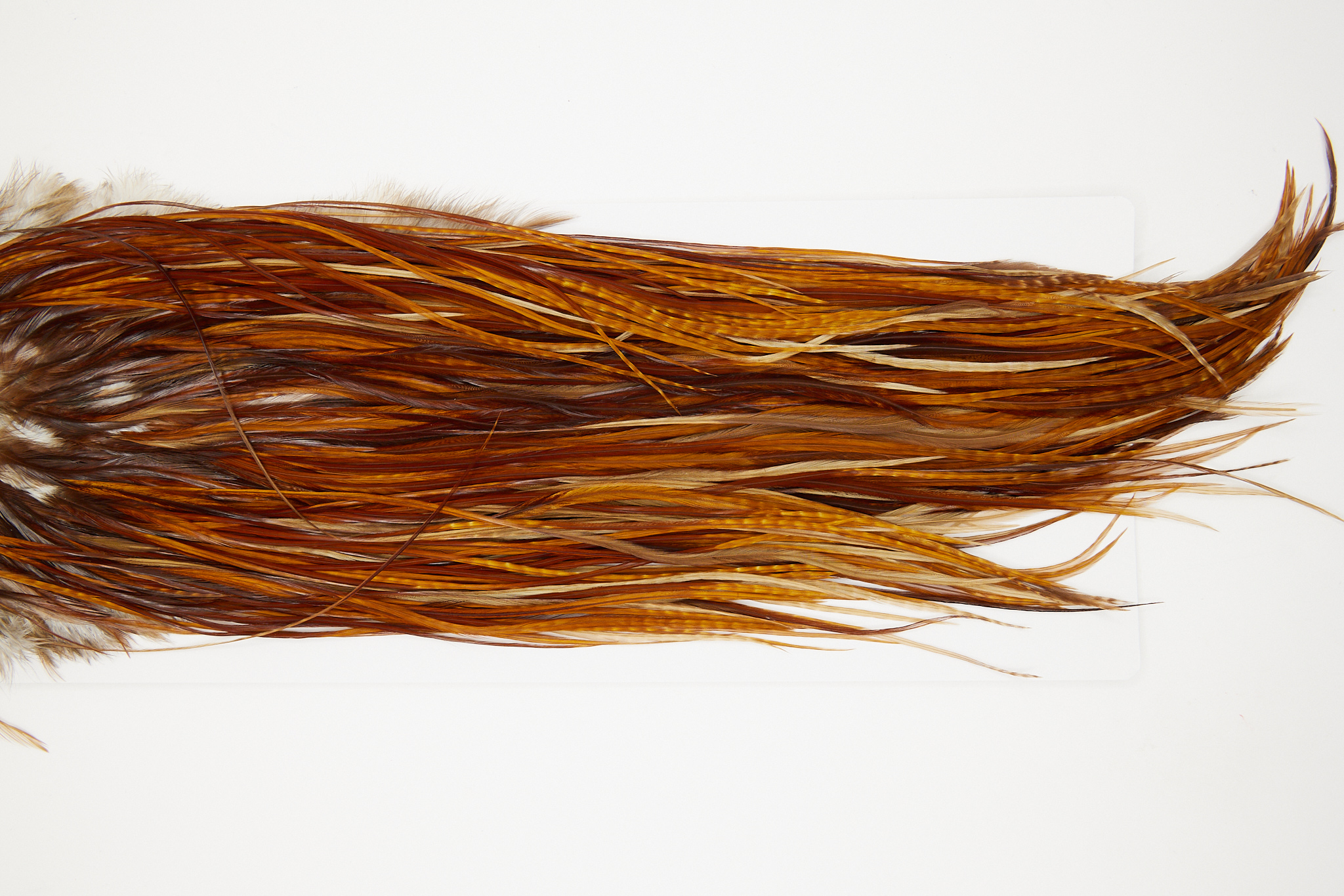 10873 Hebert Dry Fly Hackle Bronze Grade Rooster Saddle Medium Brown Ties Size 12-14