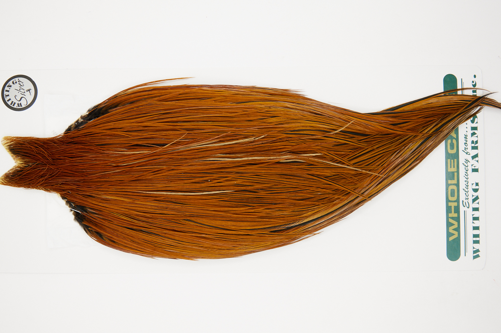 10885 Hebert Dry Fly Hackle Silver Grade Rooster Cape Medium Brown Ties Size 10-26