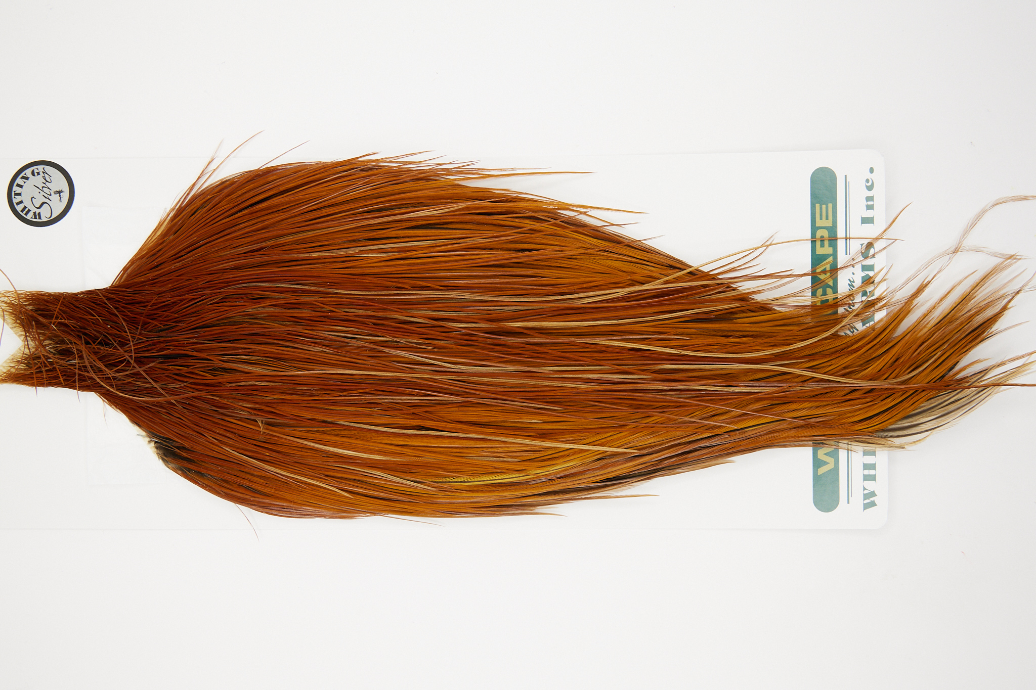 10887 Hebert Dry Fly Hackle Silver Grade Rooster Cape Medium Brown Ties Size 10-22