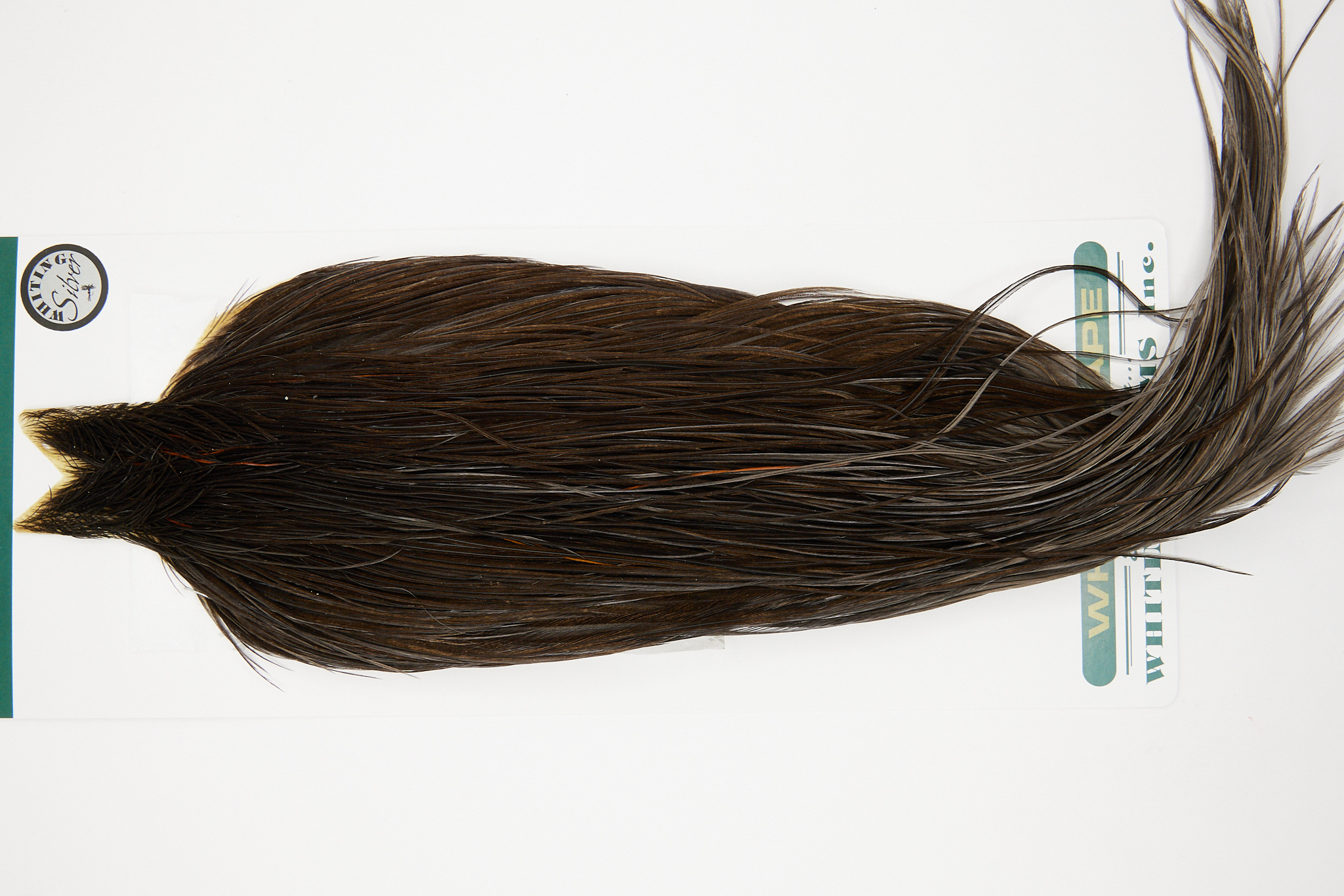 10888 Hebert Dry Fly Hackle Silver Grade Rooster Cape Dark Grey Dun Ties Size 10-24