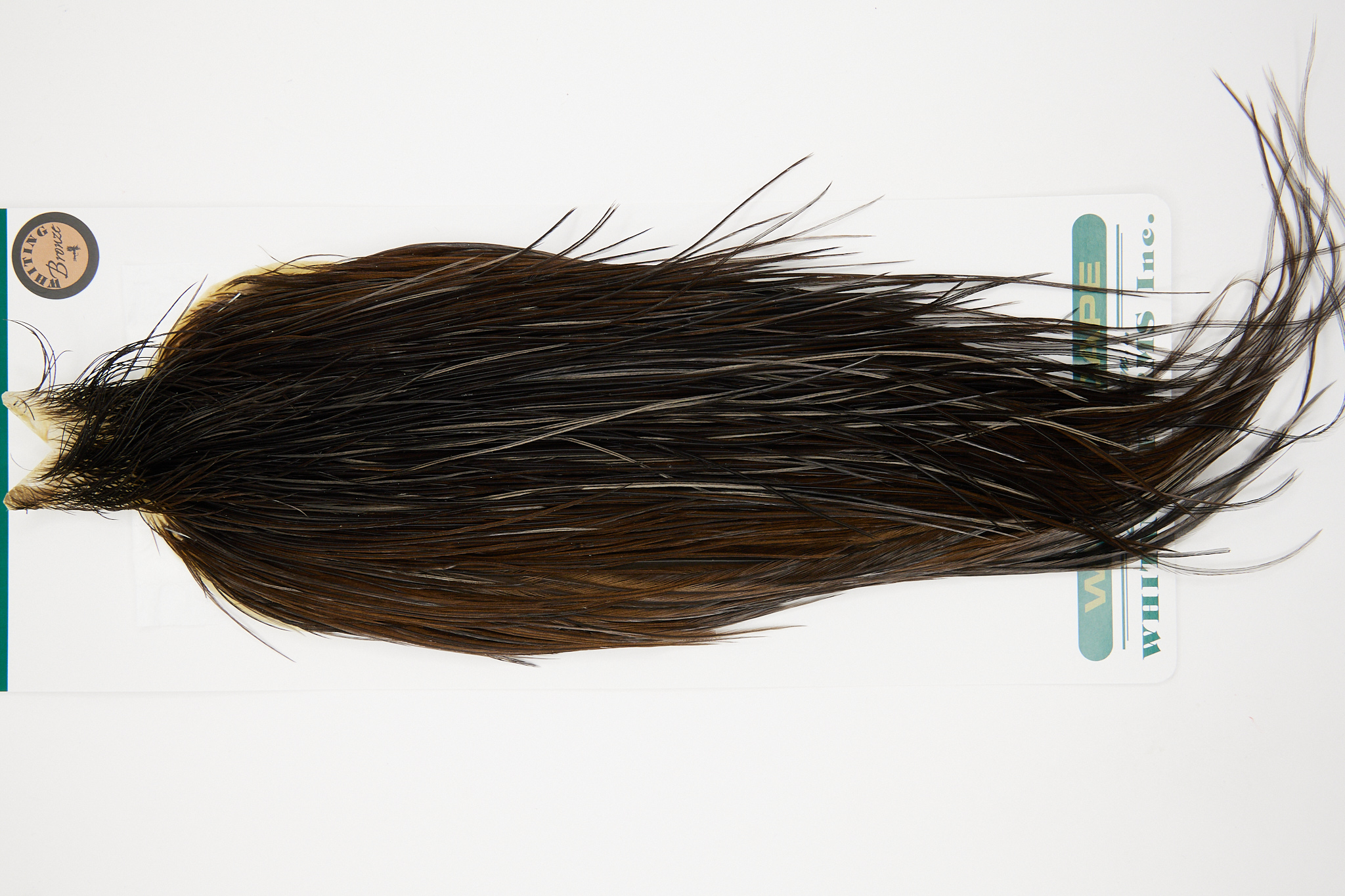 10889 Hebert Dry Fly Hackle Bronze Grade Rooster Cape Dark Brown Dun Ties Size 8-24