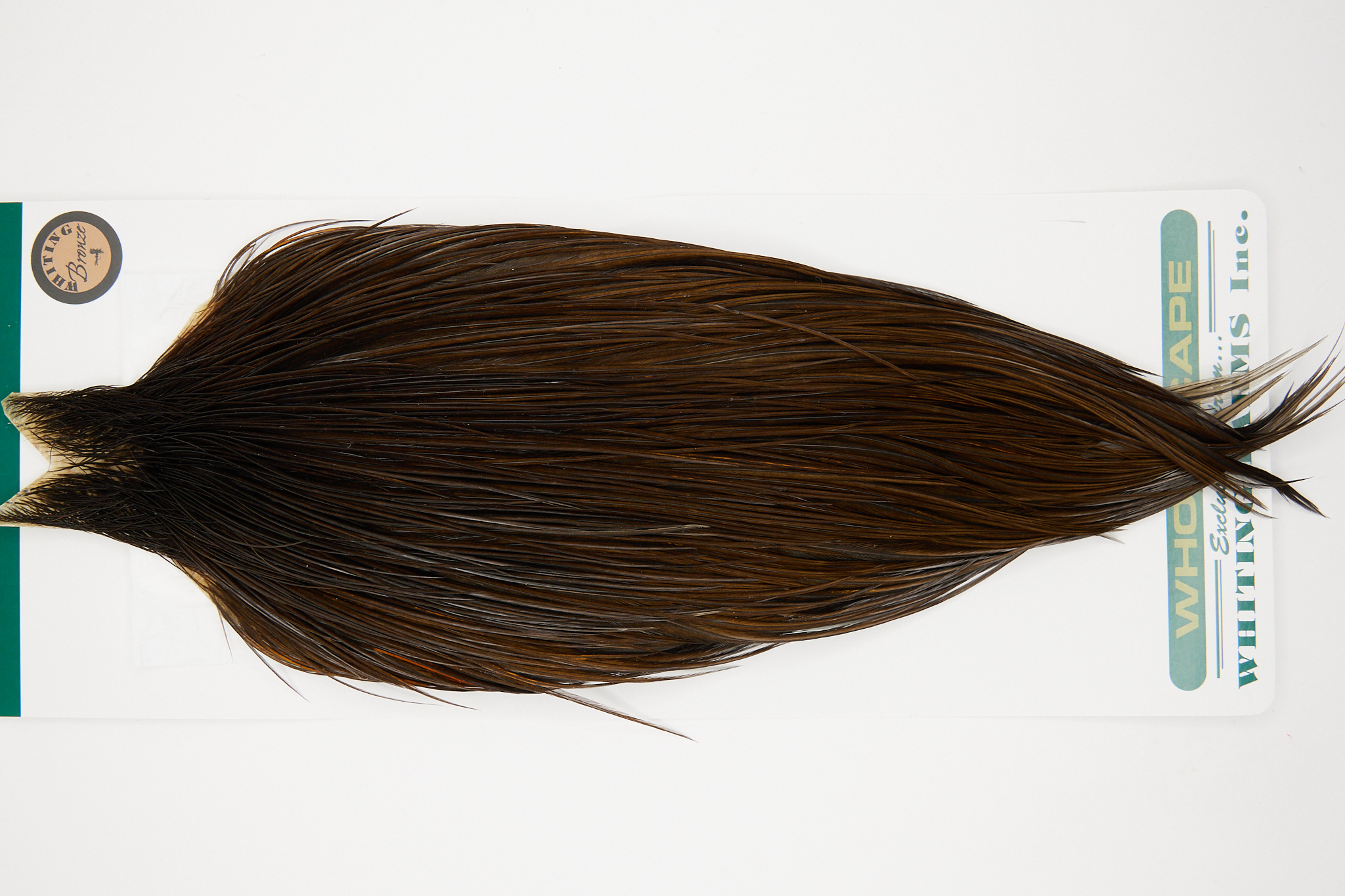 10890 Hebert Dry Fly Hackle Bronze Grade Rooster Cape Dark Brown Dun Ties Size 10-22