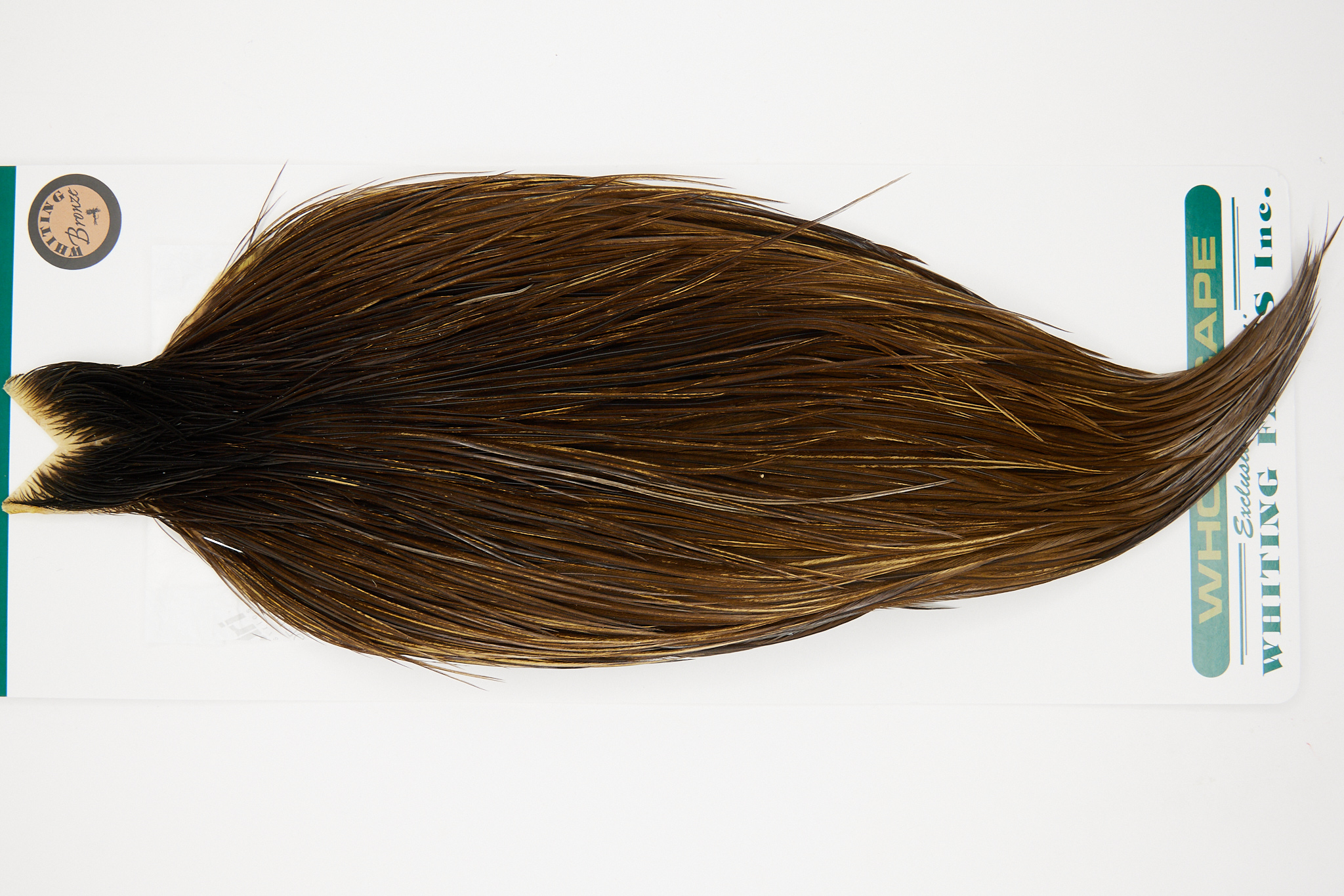 10894 Hebert Dry Fly Hackle Bronze Grade Rooster Cape Dark Brown Dun Ties Size 10-22