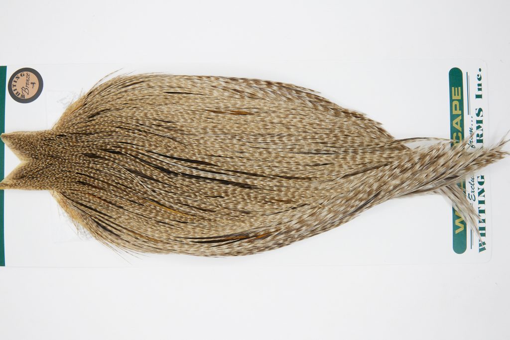 10899 Hebert Dry Fly Hackle Bronze Grade Rooster Cape Dun Grizzly Ties Size 8-20