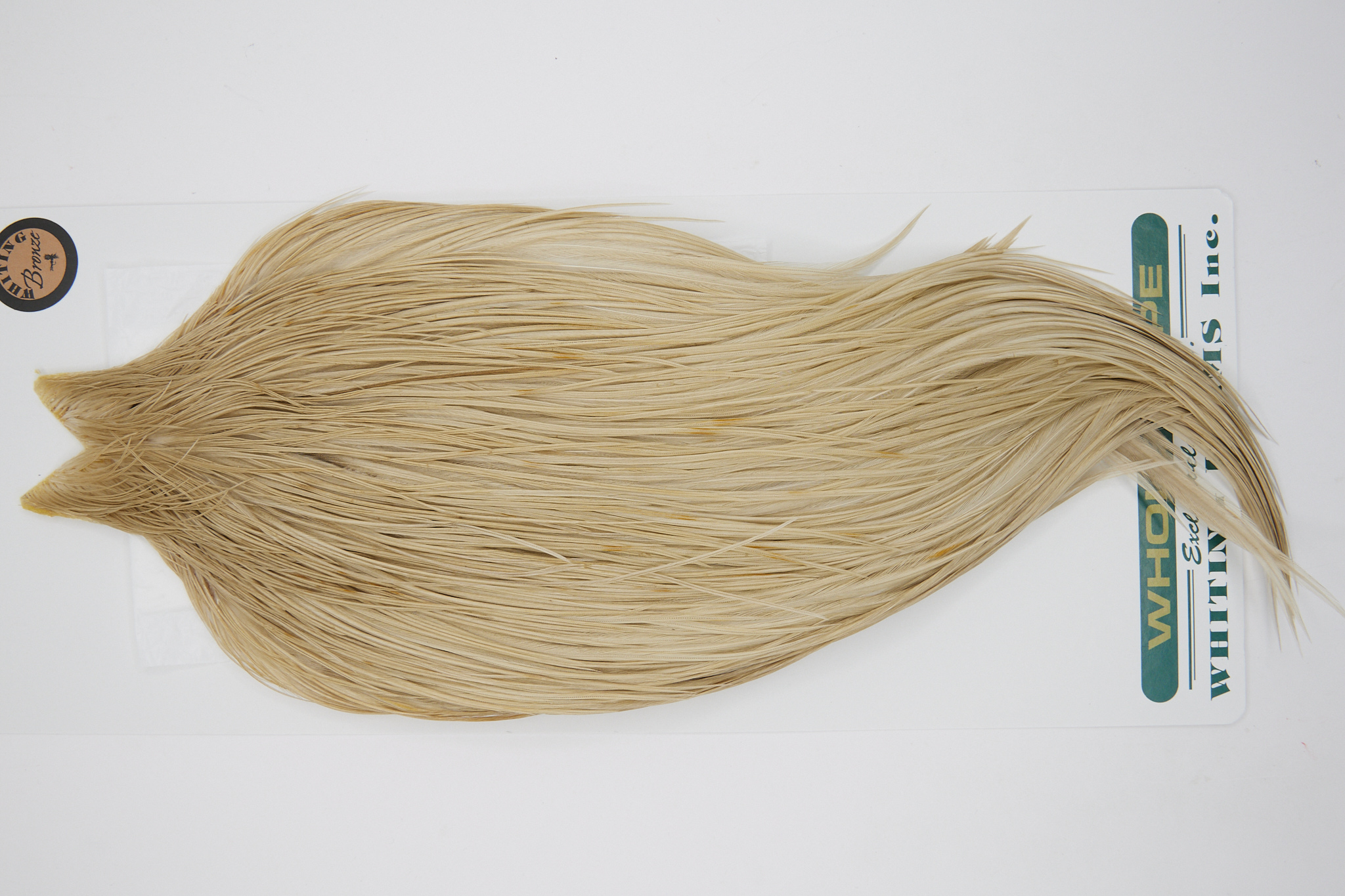 10910 Hebert Dry Fly Hackle Bronze Grade Rooster Cape Light Tan Dun Ties Size 10-22