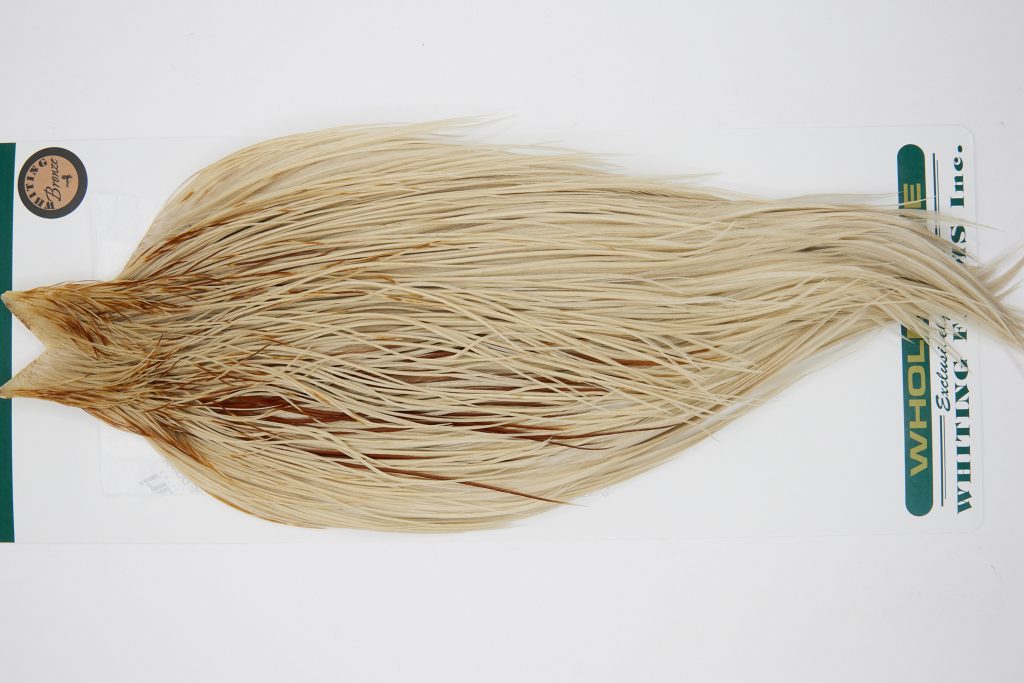 10911 Hebert Dry Fly Hackle Bronze Grade Rooster Cape Light Tan Dun Ties Size 8-24