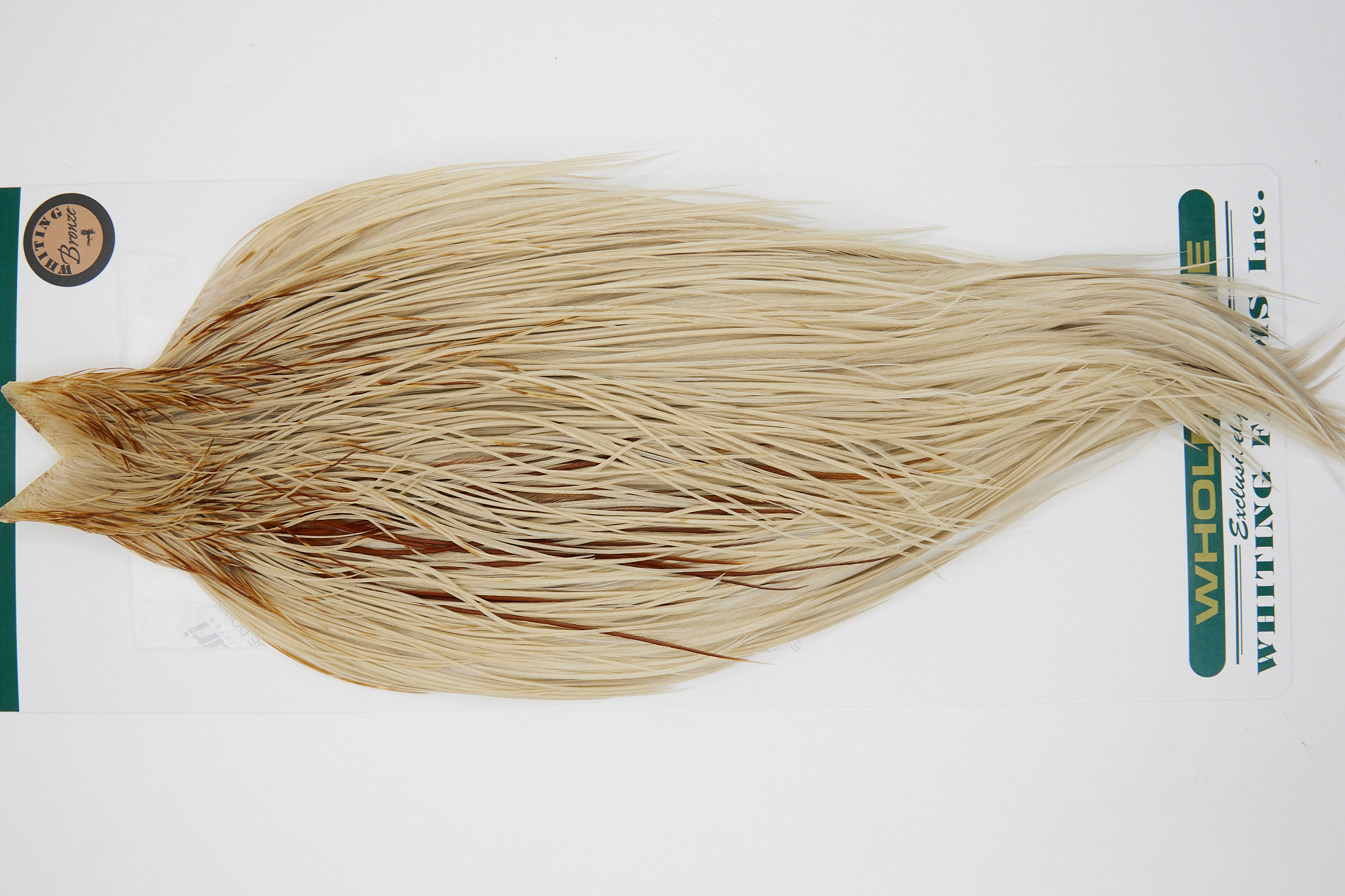 10911 Hebert Dry Fly Hackle Bronze Grade Rooster Cape Light Tan Dun Ties Size 8-24