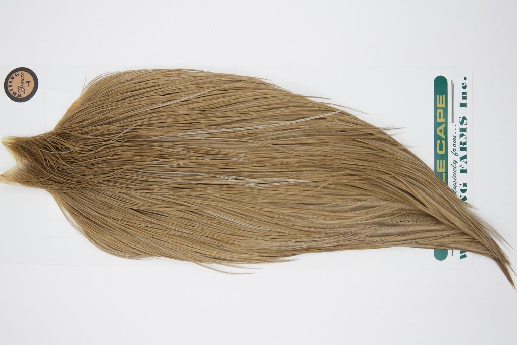 10914 Hebert Dry Fly Hackle Bronze Grade Rooster Cape Brown Grey Dun Ties Size 8-20