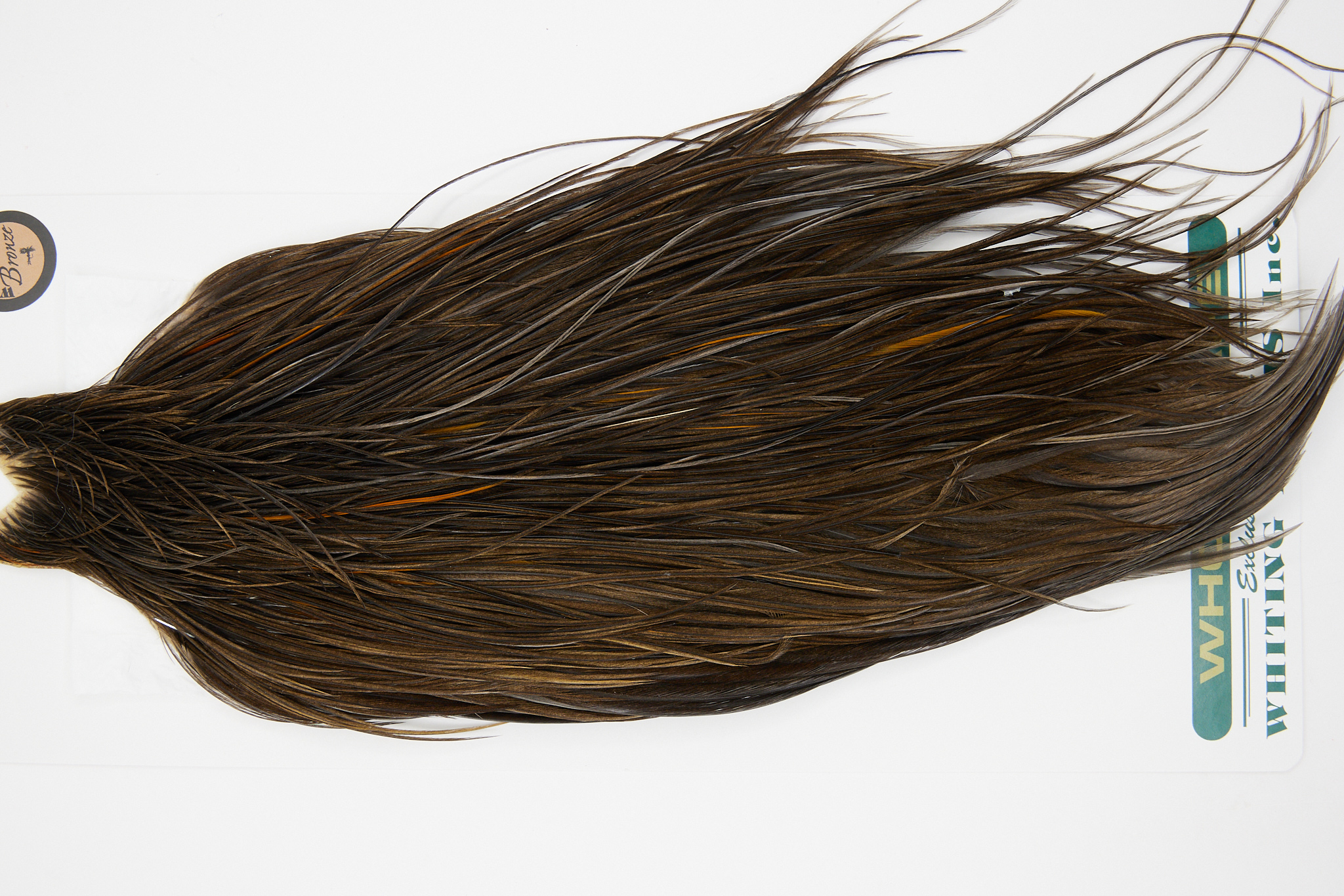 10917 Hebert Dry Fly Hackle Bronze Grade Rooster Cape Dark Grey Dun Ties Size 8-22