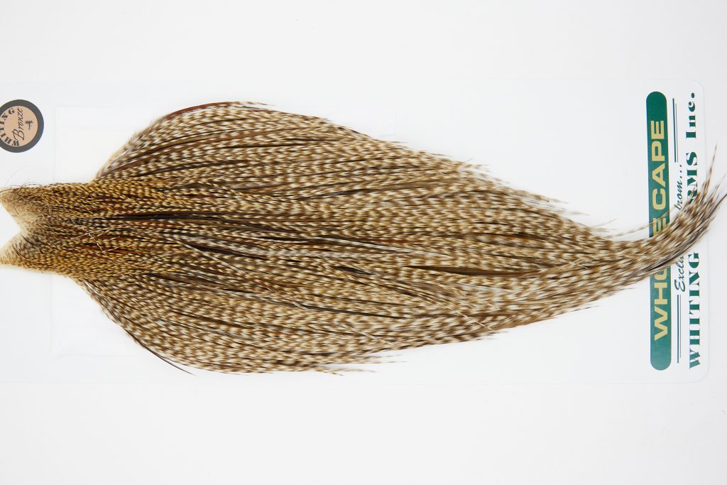 10922 Hebert Dry Fly Hackle Bronze Grade Rooster Cape Dun Grizzly Ties Size 8-22