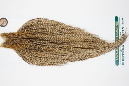 10922 Hebert Dry Fly Hackle Bronze Grade Rooster Cape Dun Grizzly Ties Size 8-22